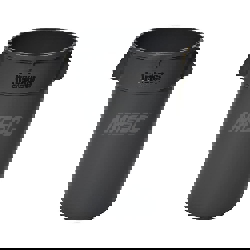 Trash Cans & Recycling Containers; Product Type: Trash Can ; Container Capacity: 32 gal ; Container Shape: Round ; Lid Type: Flat ; Container Material: Polyethylene ; Color: Gray